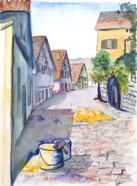 Nr. 455 Bunte Altstadt Altensteig, Format: 30 x 40 cm, Preis o. Rahmen: 50 €