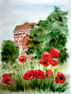 Nr. 271 Altensteiger Schloß mit Mohn, vergeben