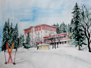 Nr. 506 Waldhotel am Notschreipass III (Aquarell), verkauft